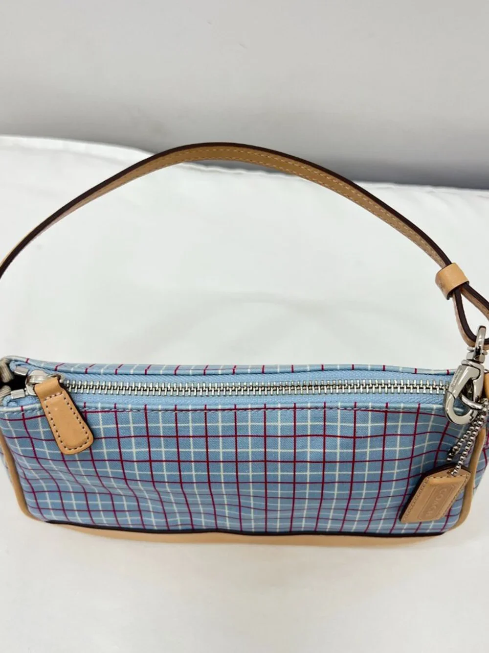 Coach Blue Plaid Small Bag in Style 7736